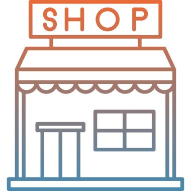 dükkan simgesi, vektör illüstrasyonu