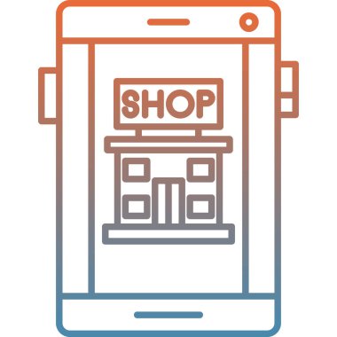 dükkan cep telefonu simgesi - taslak biçimi