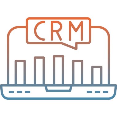 Hım. Düz biçimli müşteri ilişkileri simgesi