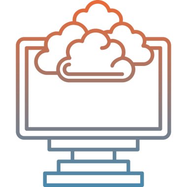 bulut hesaplama simgesi vektör illüstrasyon tasarımı