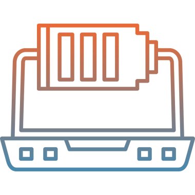 dizüstü bilgisayar simgesi. İnce çizgi tarzı. vektör illüstrasyonu