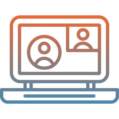 Bilgisayar monitörü. Web simgesi basit illüstrasyon