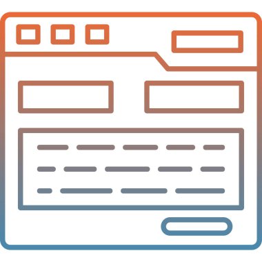 Tarayıcı web geliştirme simgesi doldurulmuş ana hatlar biçiminde