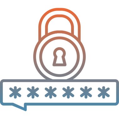 Şifre asma kilit simgesi. Web için parola vektör simgelerinin özet çizimi