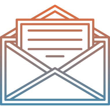 e-posta mektup simgesi, vektör çizim