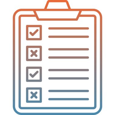 Kontrol listesi simgesi. Web için kontrol listesi vektör simgelerinin basit çizimi