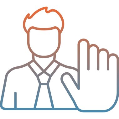 Bir jest ikonuyla el. İnce çizgi tasarımı. vektör illüstrasyonu.