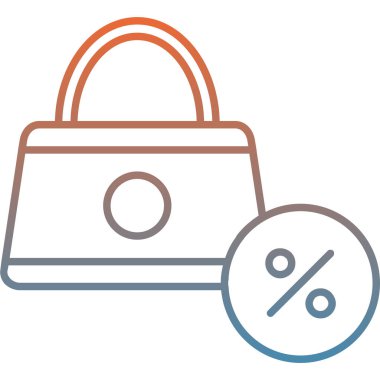 alışveriş poşeti vektör çizgisi simgesi, vektör illüstrasyonu