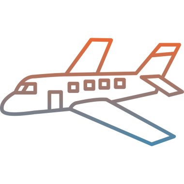 Uçak seyahat ikonu. Web için uçak vektör simgelerinin özet çizimi
