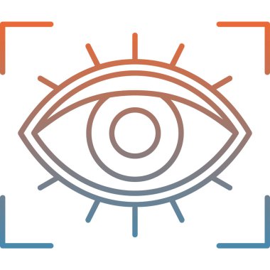 Moda olan basit izole edilmiş arkaplanda göz simgesi