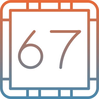 Dolu tasarım tarzında 7. Gün simgesi