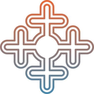 Web için eşsiz çapraz tasarım vektör simgesi