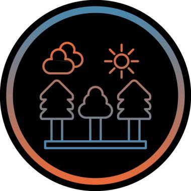 Bir ağaç simgesinin vektör illüstrasyonu