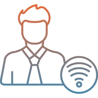 Kablosuz. Web simgesi basit illüstrasyon