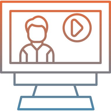 Video oynatıcı ikon vektör illüstrasyonu