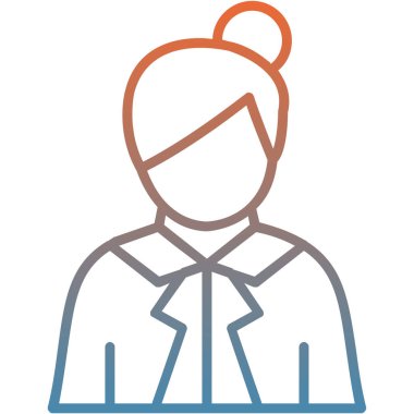 Kadın. Web simgesi basit illüstrasyon