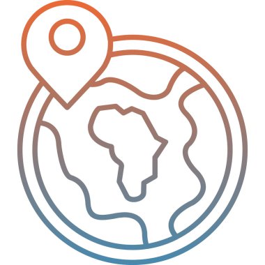 Afrika ikonunun vektör haritası