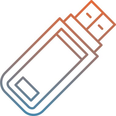 usb simgesi. İnce çizgi çizimi. vektör izole edilmiş