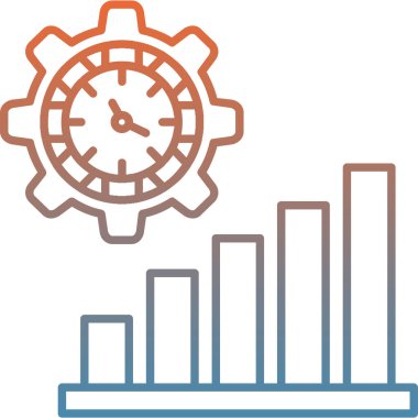 Zaman yönetimi vektör simgesi. Stil, düzenlenebilir, pürüzsüz mavi renktir. beyaz arkaplanda izole.