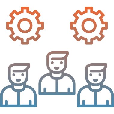 Takım çalışması. Web simgesi basit illüstrasyon