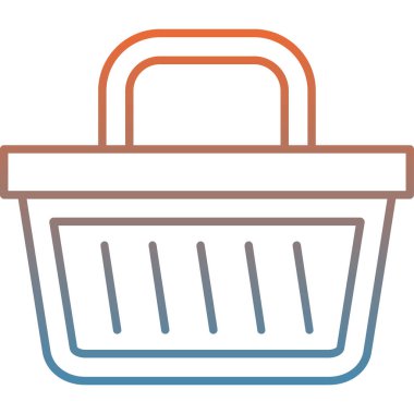 Alışveriş sepeti simgesi, vektör illüstrasyonu