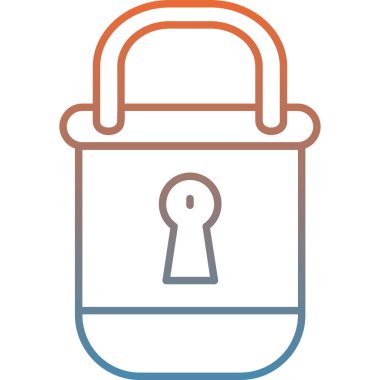 Kilit. Web simgesi basit illüstrasyon