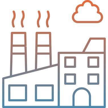 Fabrika. Web simgesi basit illüstrasyon