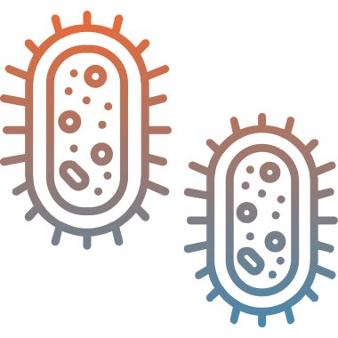 bakteri mikrop bakteri simgesi ana hat biçiminde