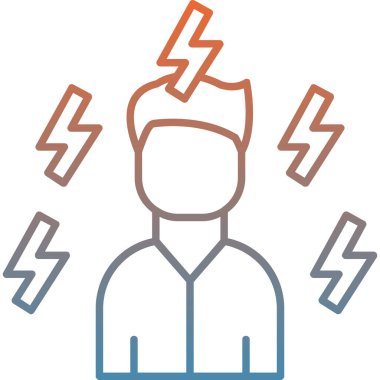 Baş ağrısı migren ağrısı ikonu