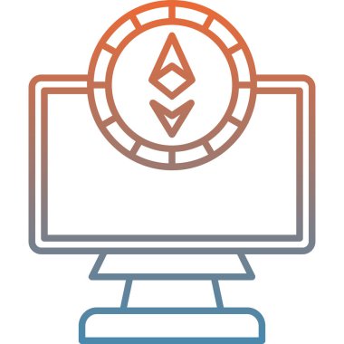 ethereum dizüstü bilgisayar simgesi trend vektör biçiminde