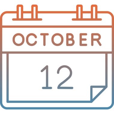 Ekim takvim simgesi. Takvim ayı vektör simgelerinin gösterimi.