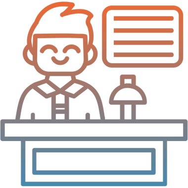 Bilgisayarlı bir kadının vektör çizimi