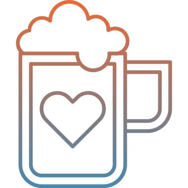 bira bardağı kalp simgesi - taslak biçiminde