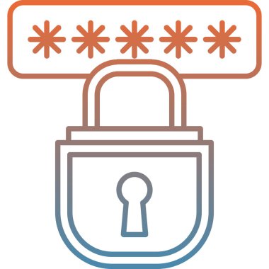 Giriş kilidi erişim simgesi - taslak biçimi