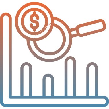 iş finans yönetimi simgesi doldurulmuş ana hatlar biçiminde