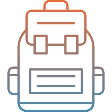 Sırt çantası. Web simgesi basit illüstrasyon