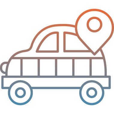 Taksi arabası simgesi, vektör illüstrasyonu