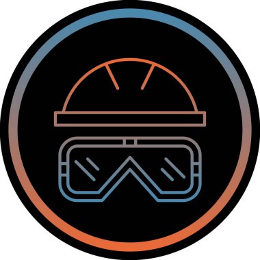 Kask simgesi vektör illüstrasyonu