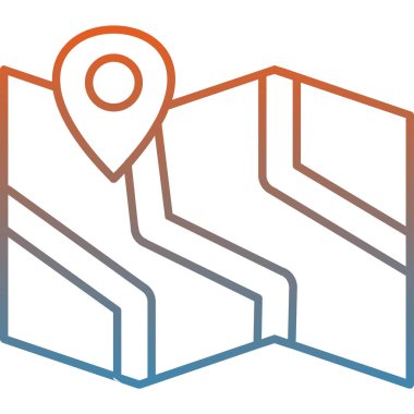 gps harita konum simgesi ana hat biçiminde