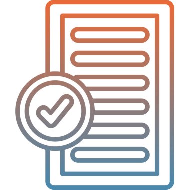 Kontrol listesi simgesi. Web için kontrol listesi vektör simgelerinin basit çizimi