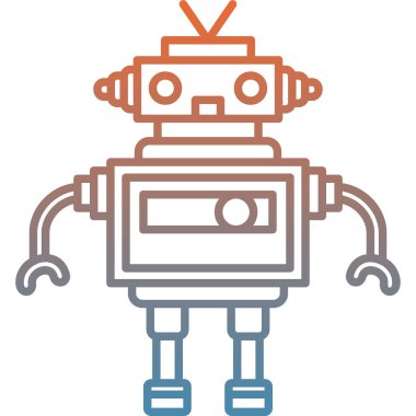 Çizgi film robotunun vektör çizimi