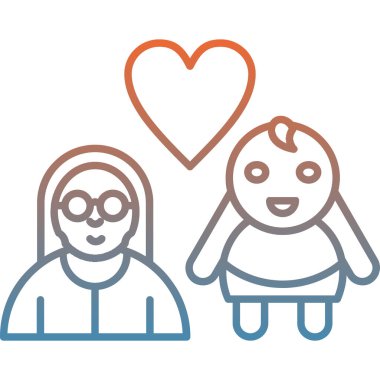Anne ve bebek ikonu. vektör tasarım biçimi.