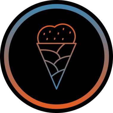 Moda tarzında izole edilmiş dondurma simgesi