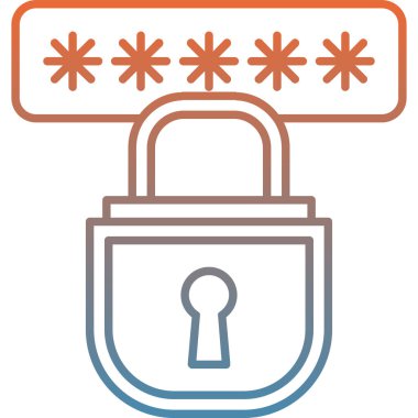 Şifre. Web simgesi basit illüstrasyon