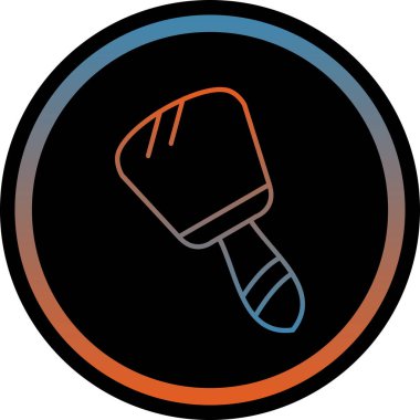 fırça vektör simgesi. biçim düz yuvarlak açılar, siyah renkler, gri arkaplan çizgisi sembolüdür.