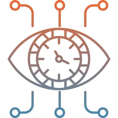 Göz simgesi vektör illüstrasyon tasarımlı saat