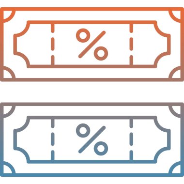 İndirim kuponu indirim simgesi - taslak biçimi