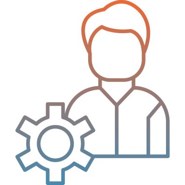 iş yönetimi düz çizgi simgesi, vektör