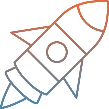 Roket. Web simgesi basit illüstrasyon