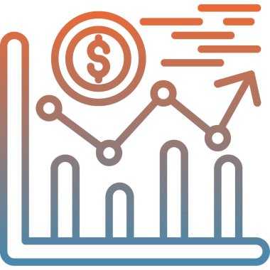 iş grafiği simgesi, vektör illüstrasyonu